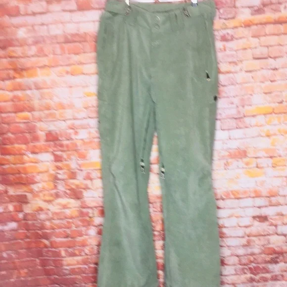 Cold As Ice Moss Green Brushed Corduroy Ski and  Snowboard Pants - Picture 2 of 10